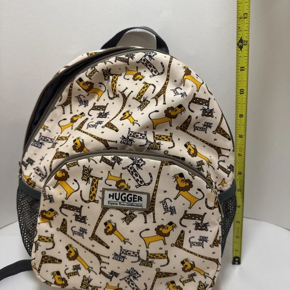 Hugger Backpack Unisex Kids‎ Safari Animals Mesh Side Pockets Chest Buckle